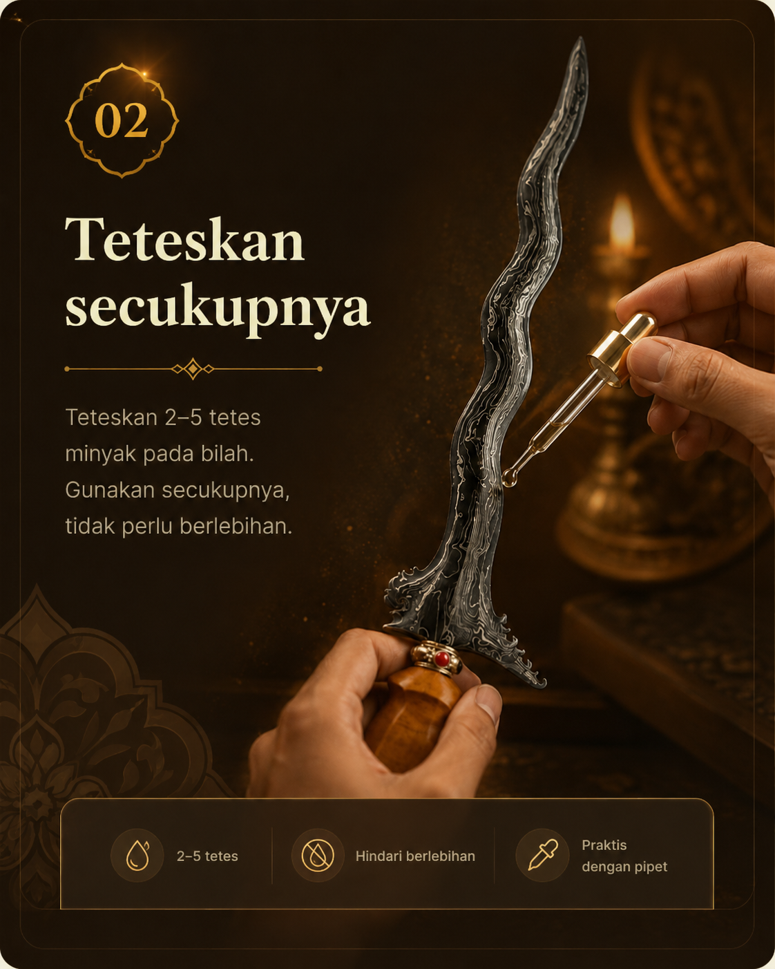 Teteskan secukupnya - panduan perawatan pusaka Cakra Pasopati